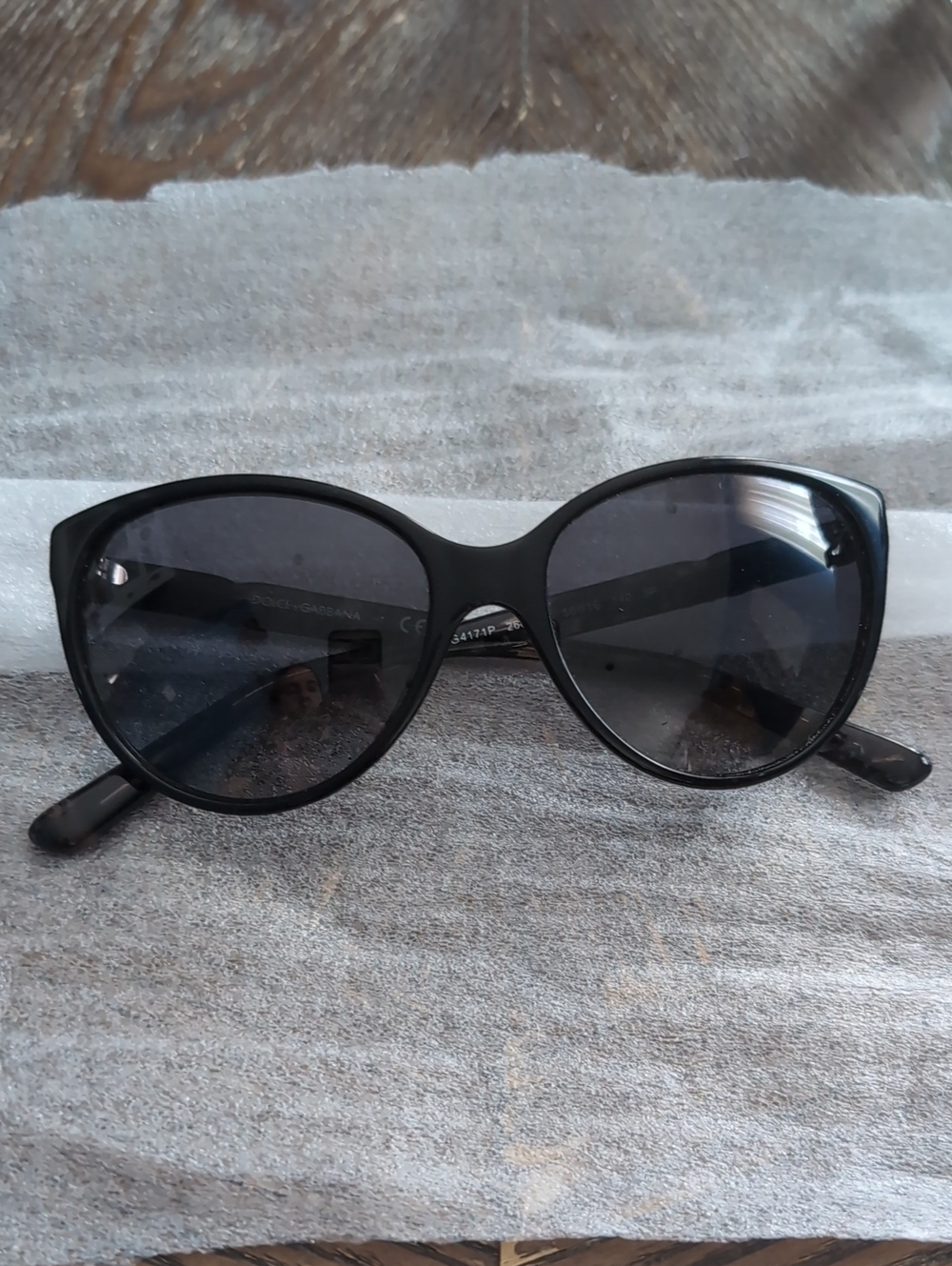 Dolce & Gabbana DG4171P  Polarized Black Cat Eye Sunglasses 56mm Classy Designer